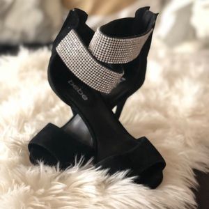 BEBE 👠 Rime-stone ankle stilettos!!!!